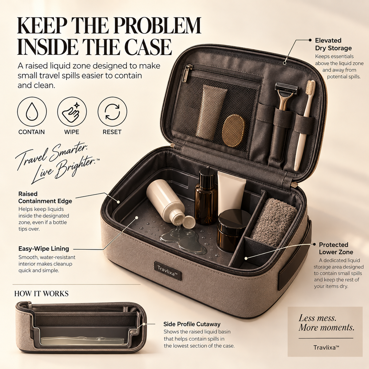 Travlixa™ HydroSeal Luxury Toiletry Case