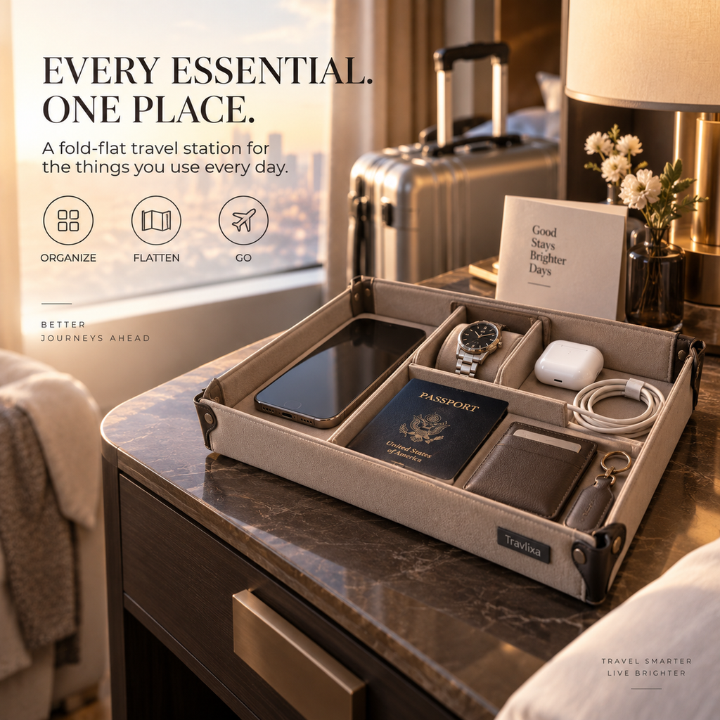 Travlixa™ Fold-Flat Travel Valet Station