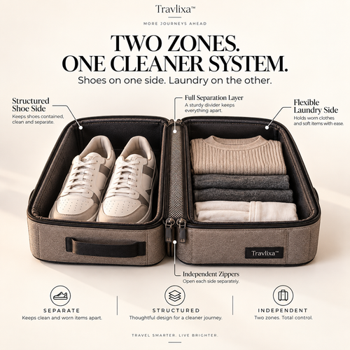 Travlixa™ CleanSplit Shoe & Laundry Capsule