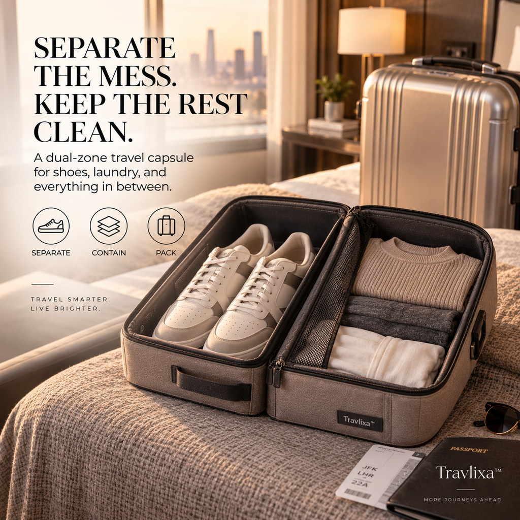 Travlixa™ CleanSplit Shoe & Laundry Capsule