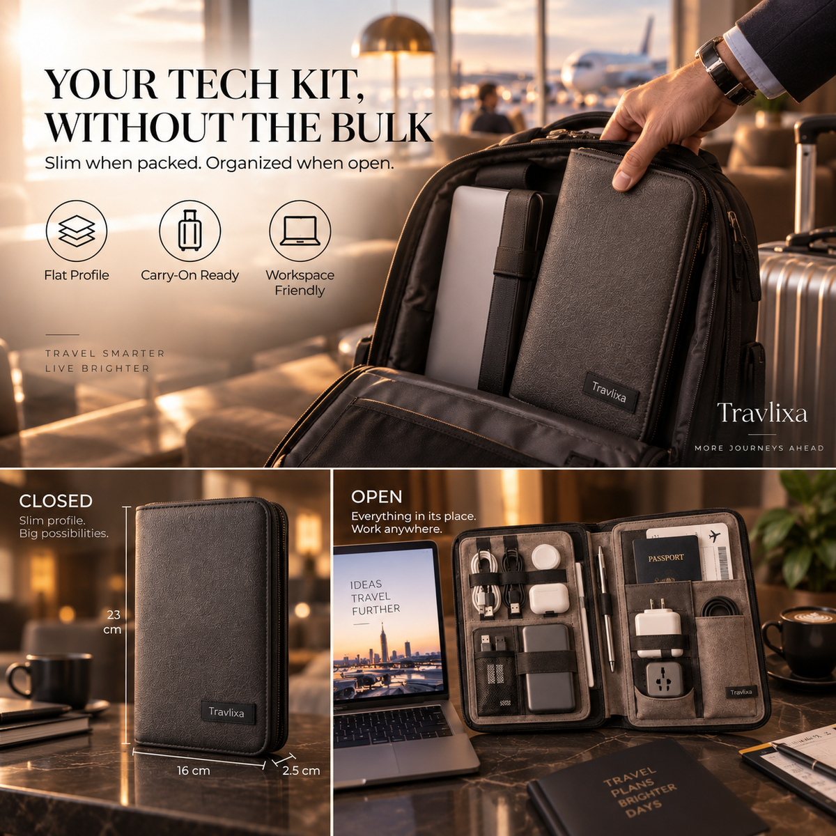 Travlixa™ Architectural Tech Travel Folio