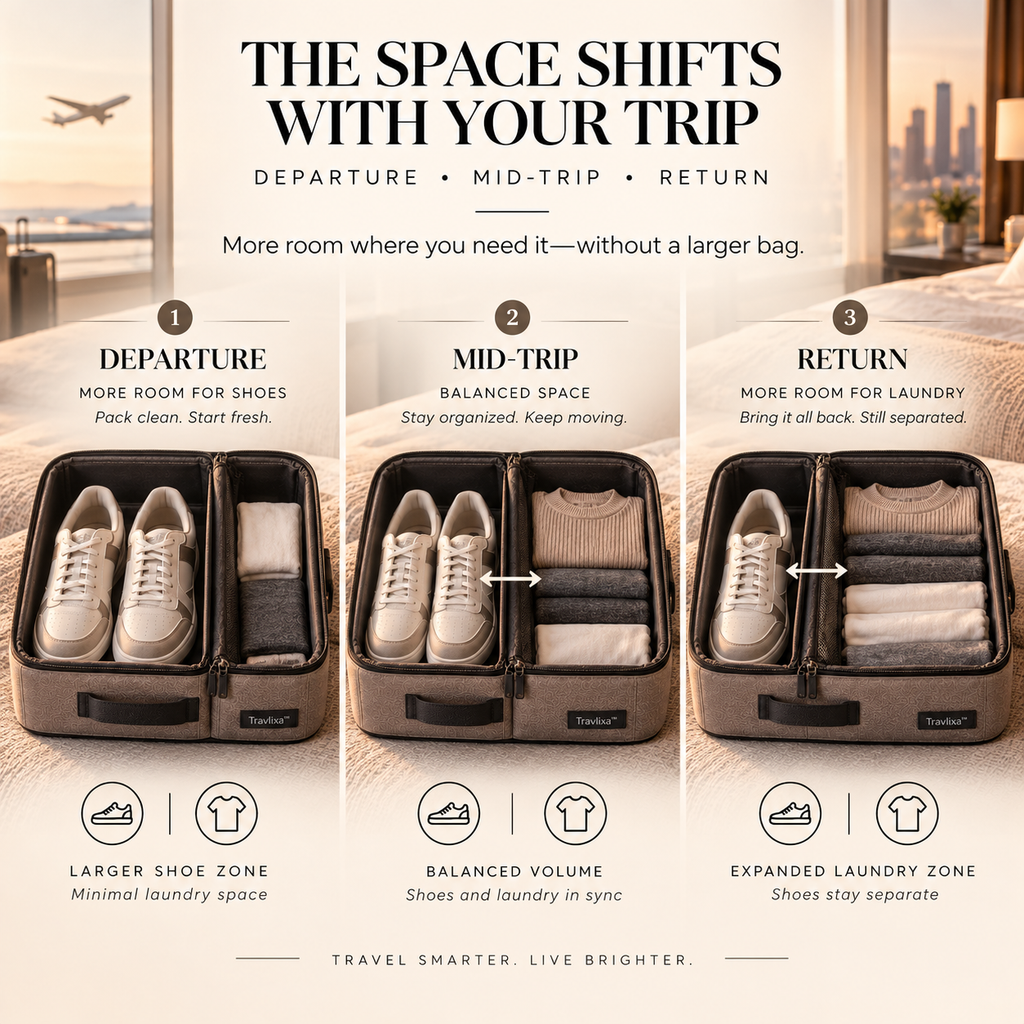 Travlixa™ CleanSplit Shoe & Laundry Capsule