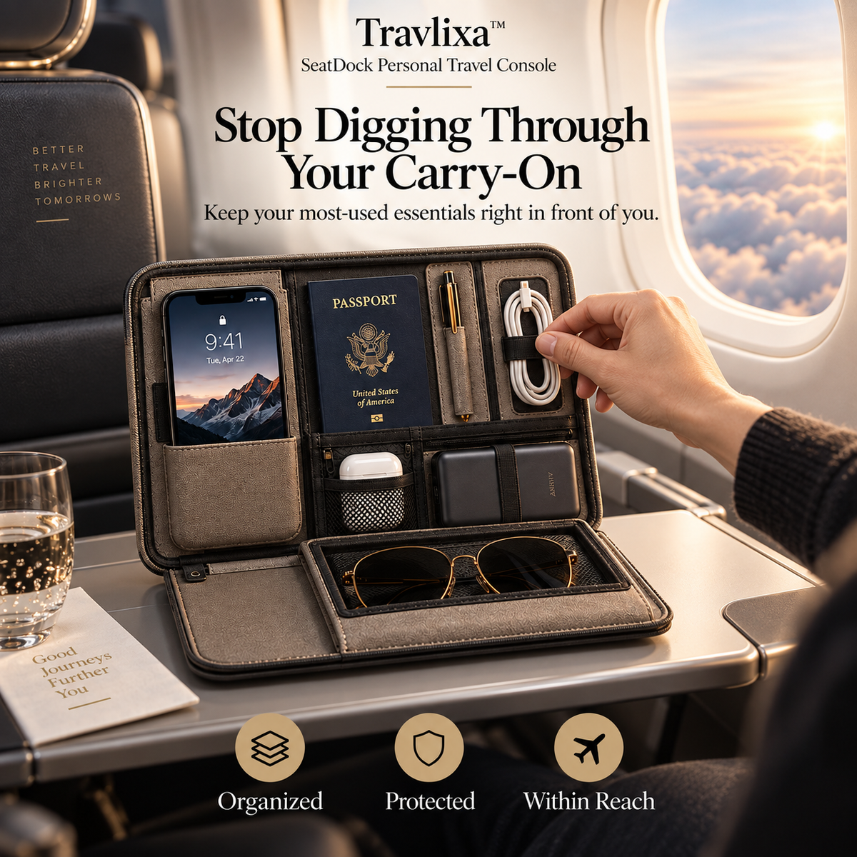 Travlixa™ SeatDock Personal Travel Console