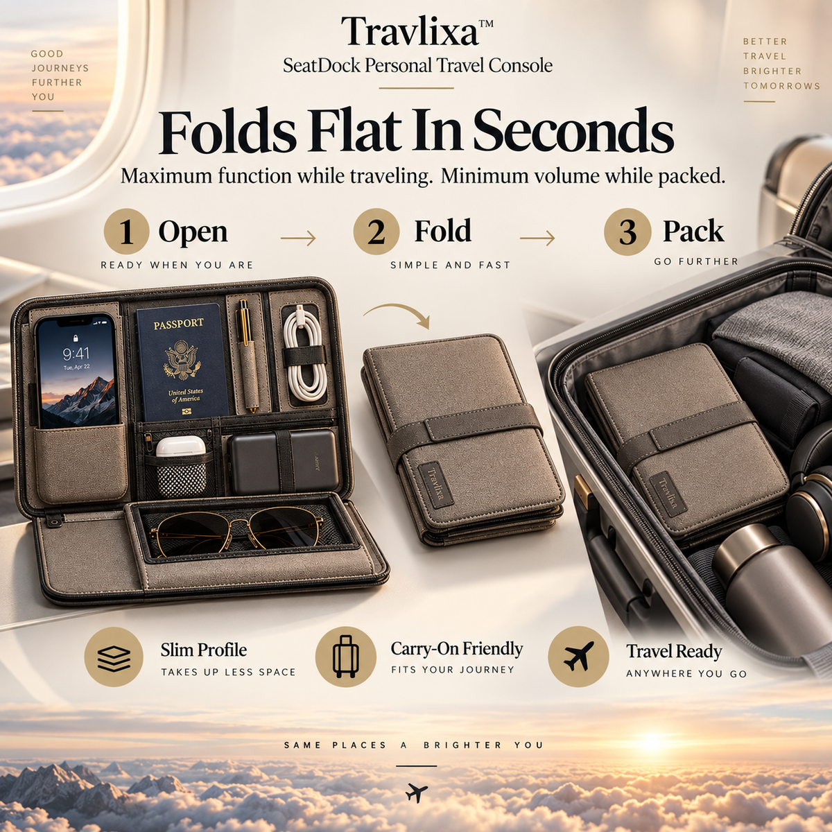 Travlixa™ SeatDock Personal Travel Console