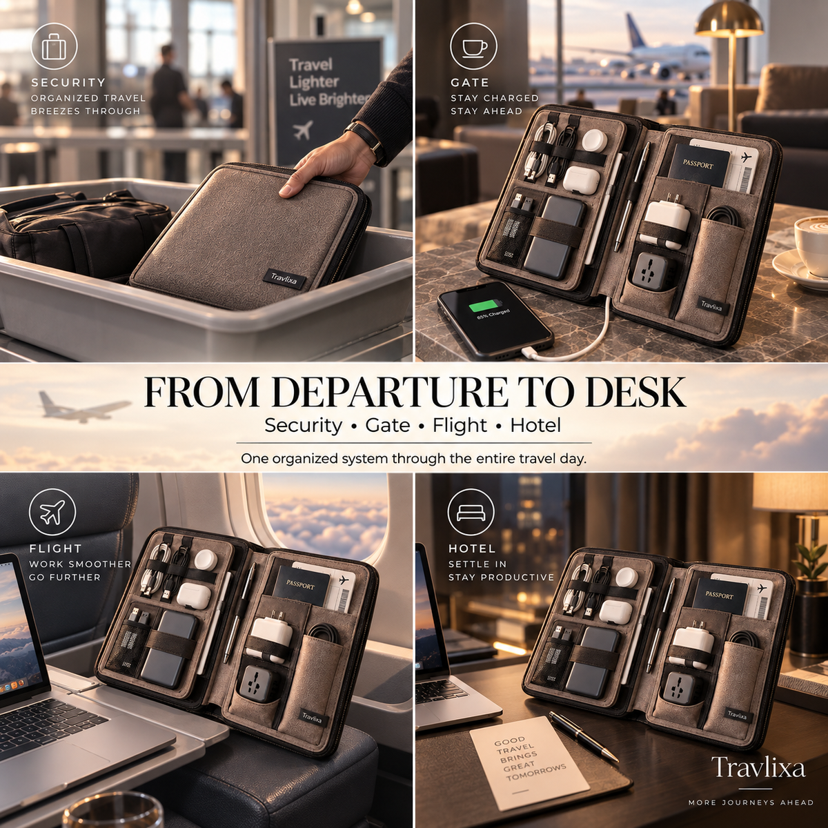 Travlixa™ Architectural Tech Travel Folio