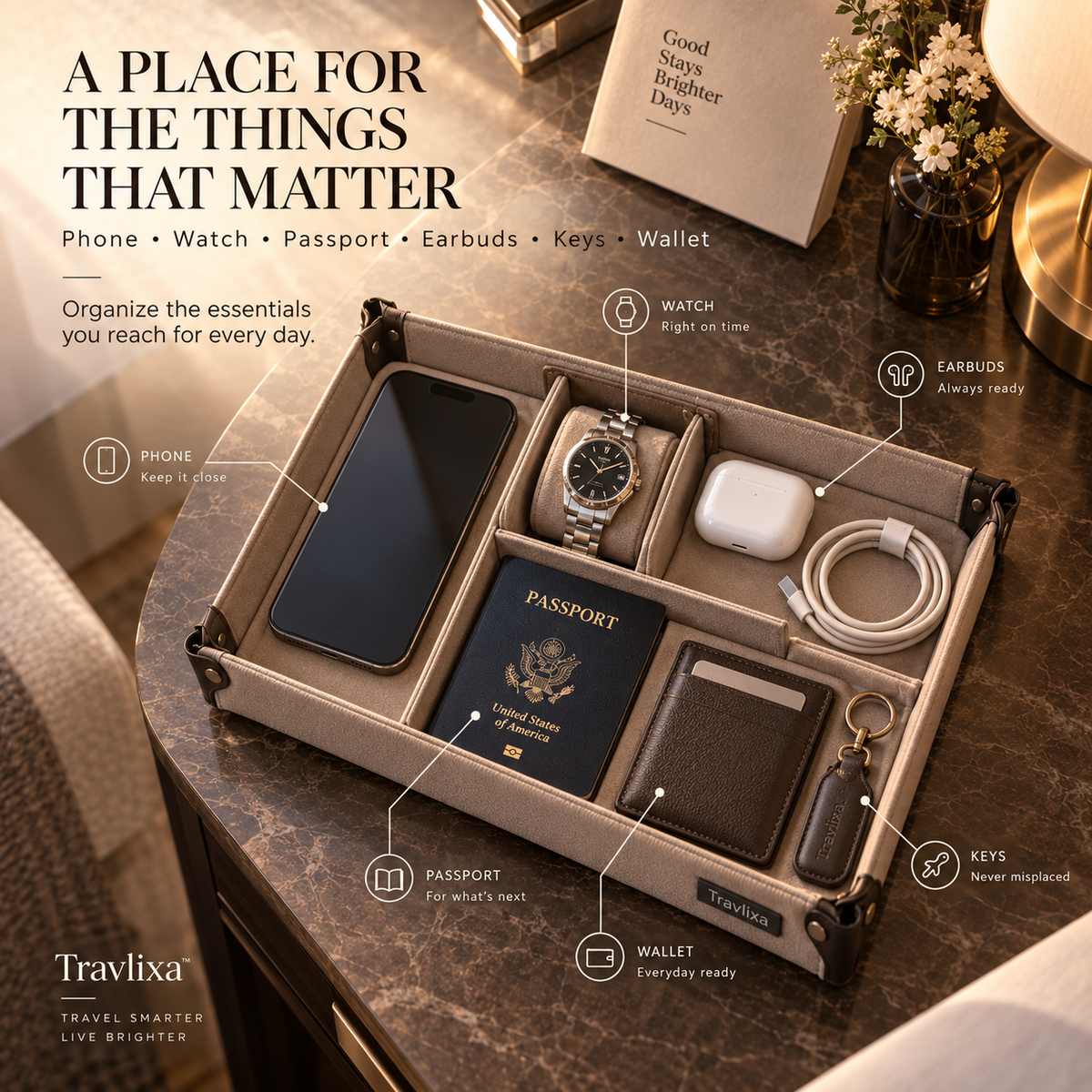 Travlixa™ Fold-Flat Travel Valet Station