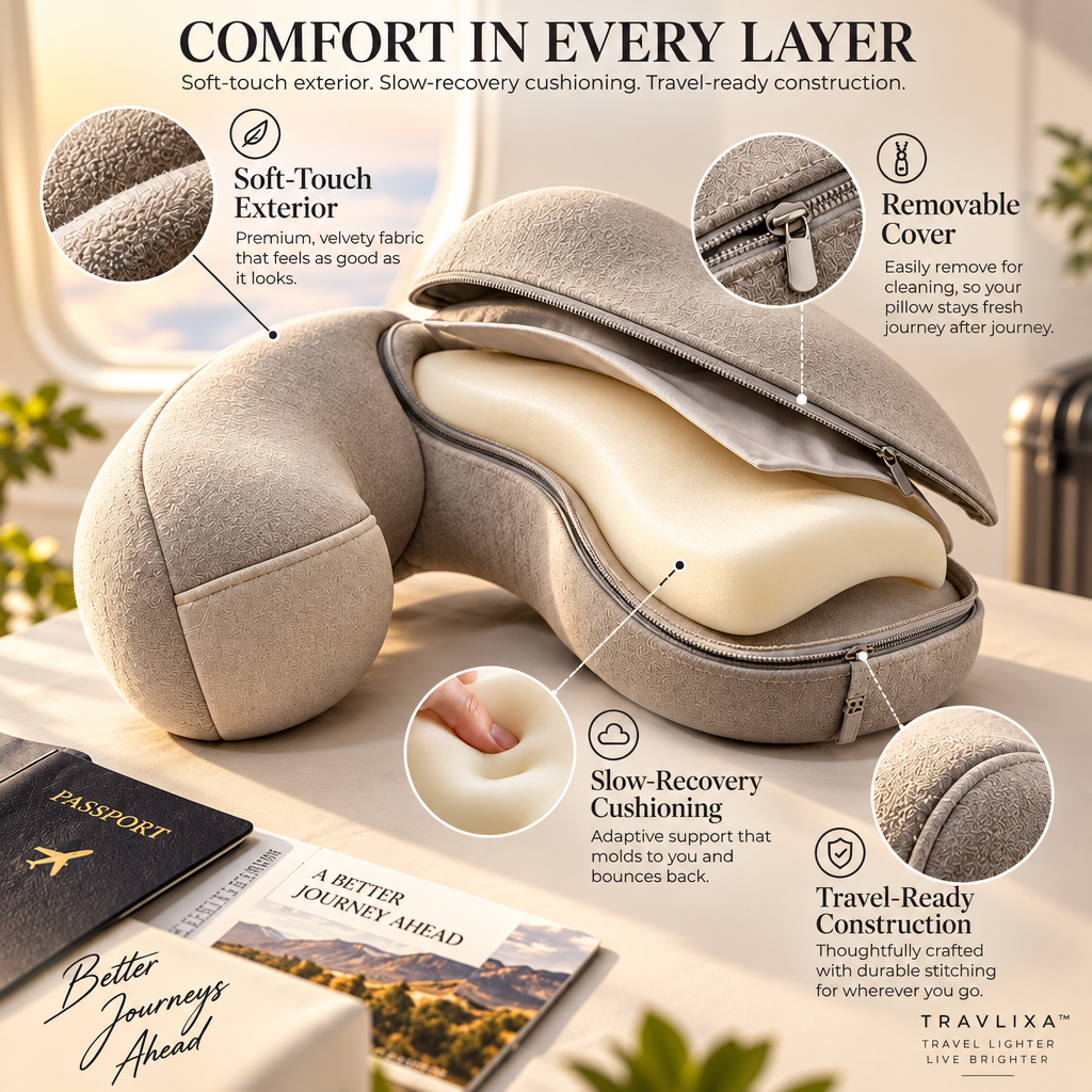 Travlixa™ Sculpted Modular Travel Pillow