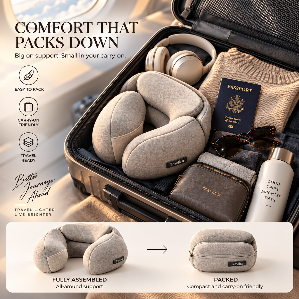 Travlixa™ Sculpted Modular Travel Pillow